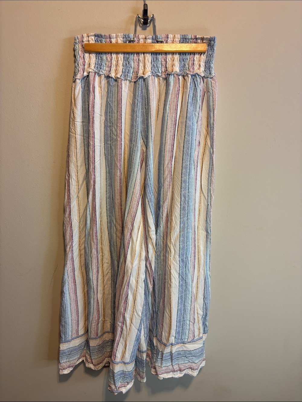 ✨Ocean Drive Pastel Striped Flowy Wide Leg Palazzo Pants Medium